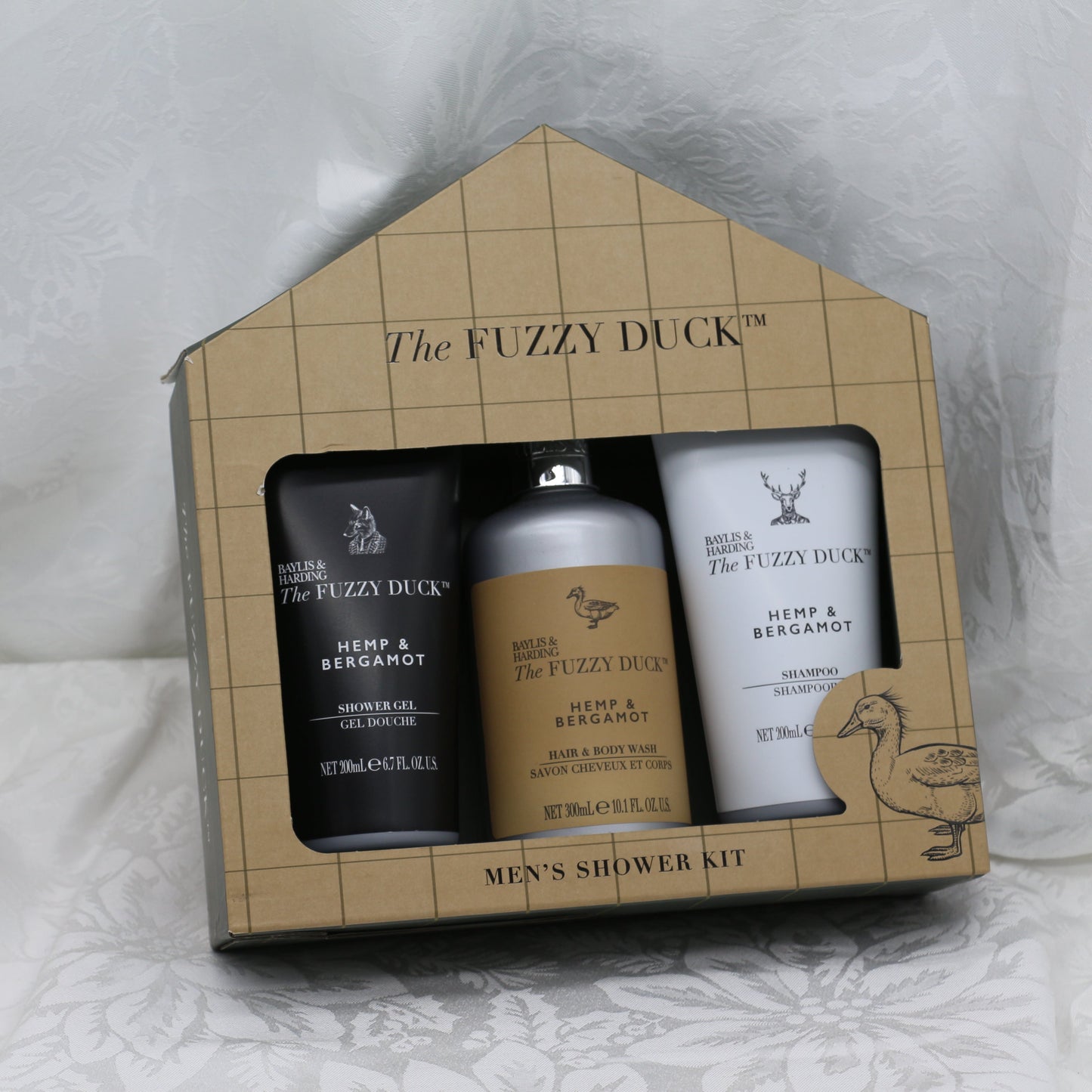 Baylis & Harding Fuzzy Duck Men's Hemp & Bergamot Luxury Trio Shower Kit