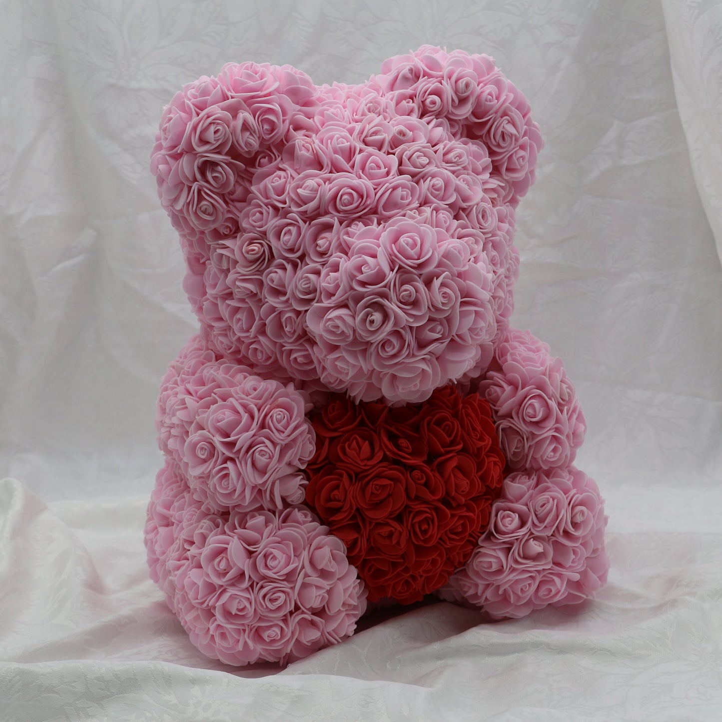 Large Blush with Heart Bear - 40cm