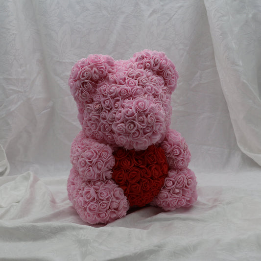 Large Blush with Heart Bear - 40cm