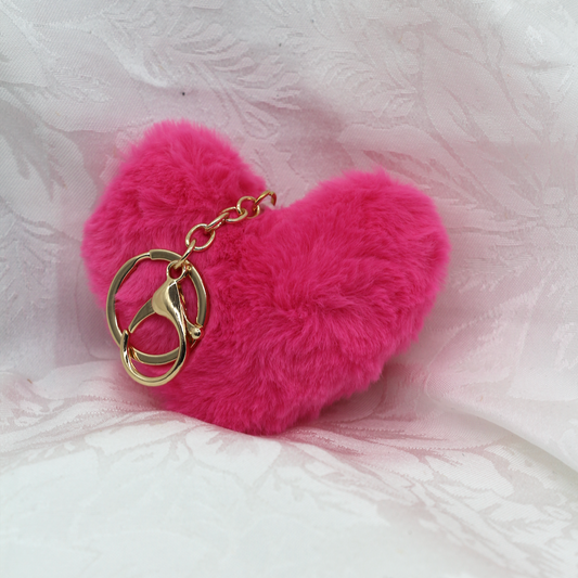 Fuchsia Heart Keychain